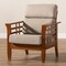 Baxton Studio Larissa Cherry Finished Wood and Beige High Back Lounge Chair 145-8753 - alternate 2